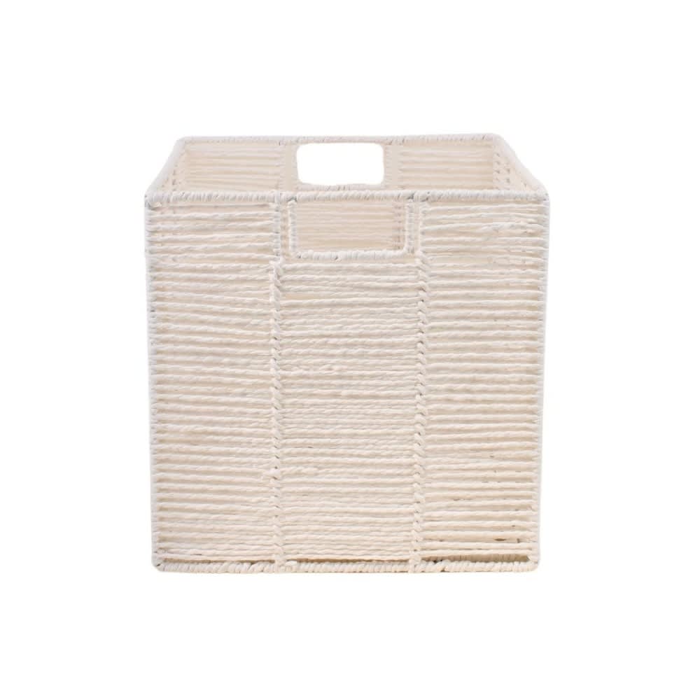 Cube rangement pliable en papier blanc 31x31x31cm