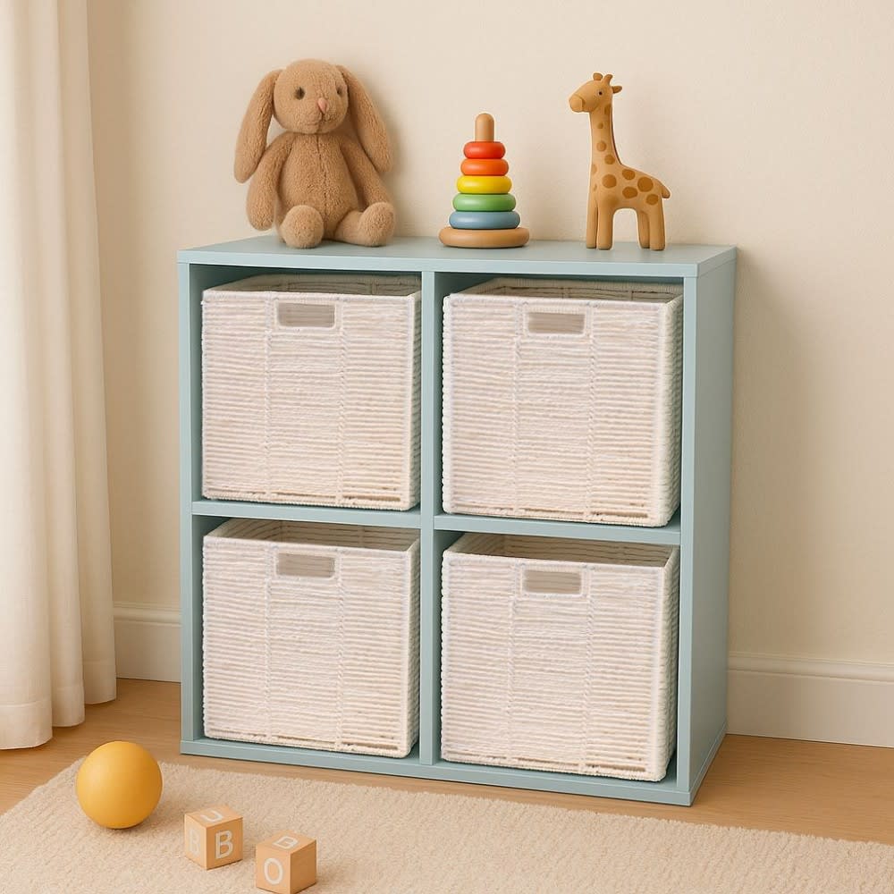 Cube rangement pliable en papier blanc 31x31x31cm — vue 3
