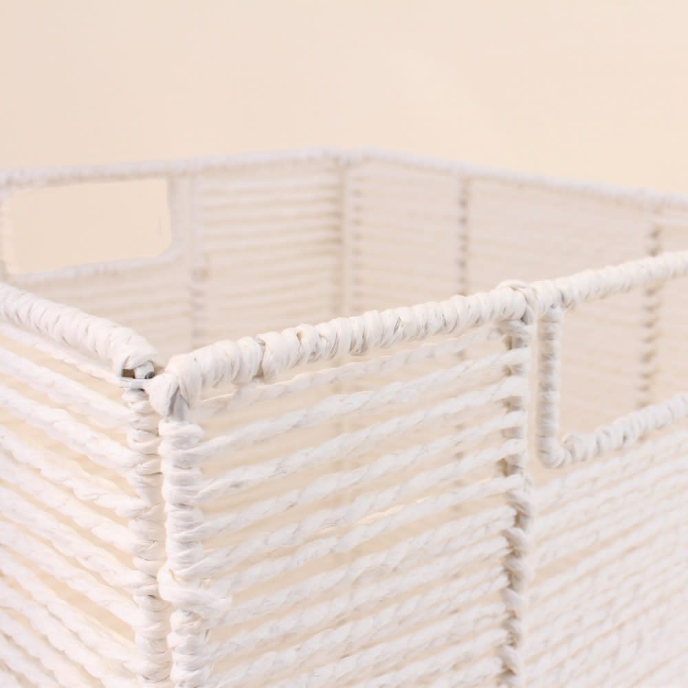 Cube rangement pliable en papier blanc 31x31x31cm — vue 4