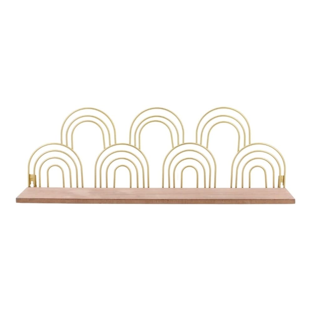 Etagère murale forme arches dorés 50cm