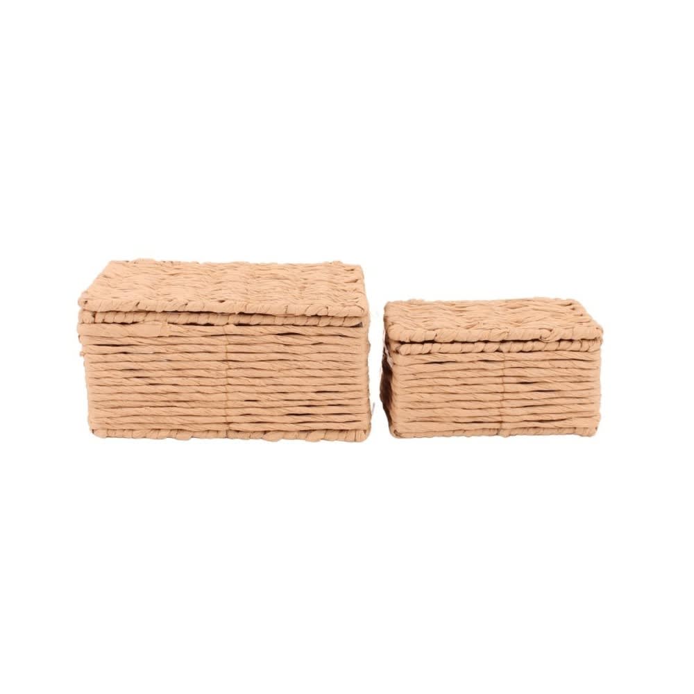 Lot de 2 boites en corde papier armatures fer