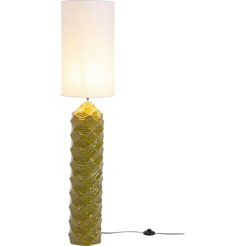 Lampadaire en grès vert et coton h128