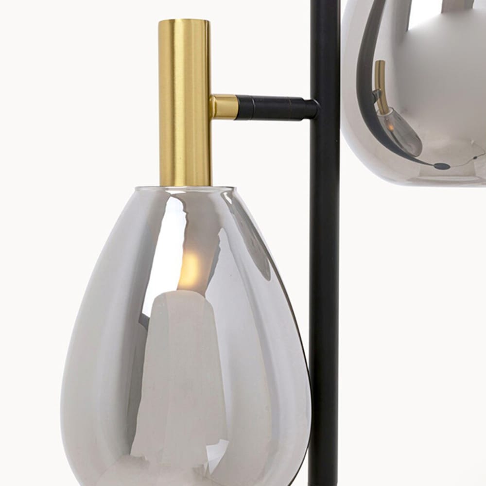 Lampadaire en verre chromé et acier noir — vue 4