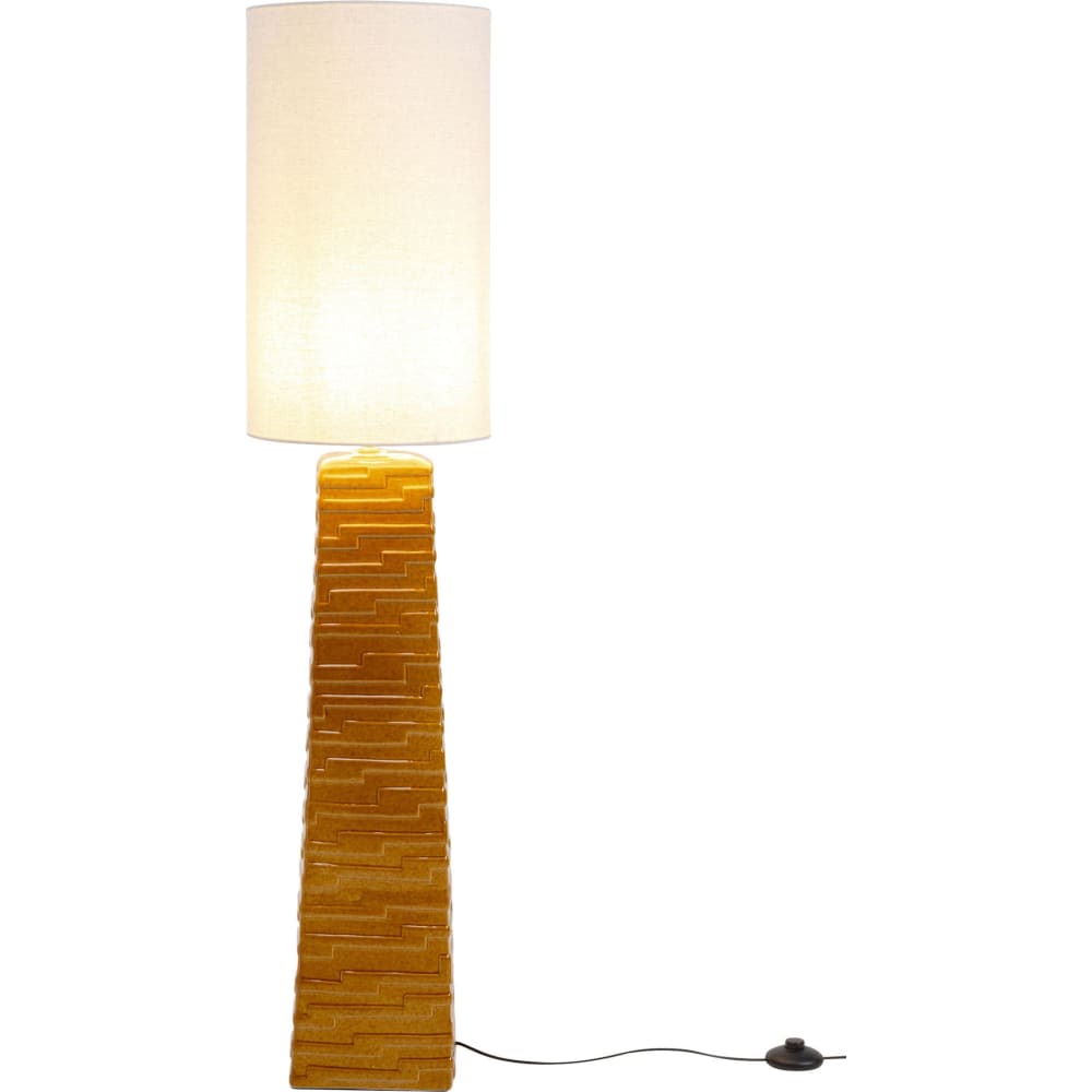 Lampadaire en grès orange et coton h124
