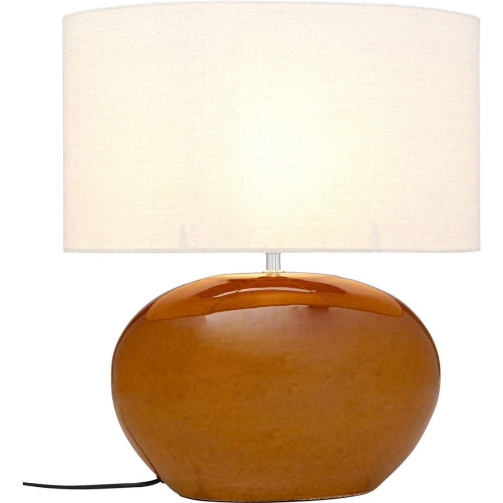 Kare Design Tischleuchte aus Baumwolle und Steinzeug, orange, H50cm style modern Rot Keramik