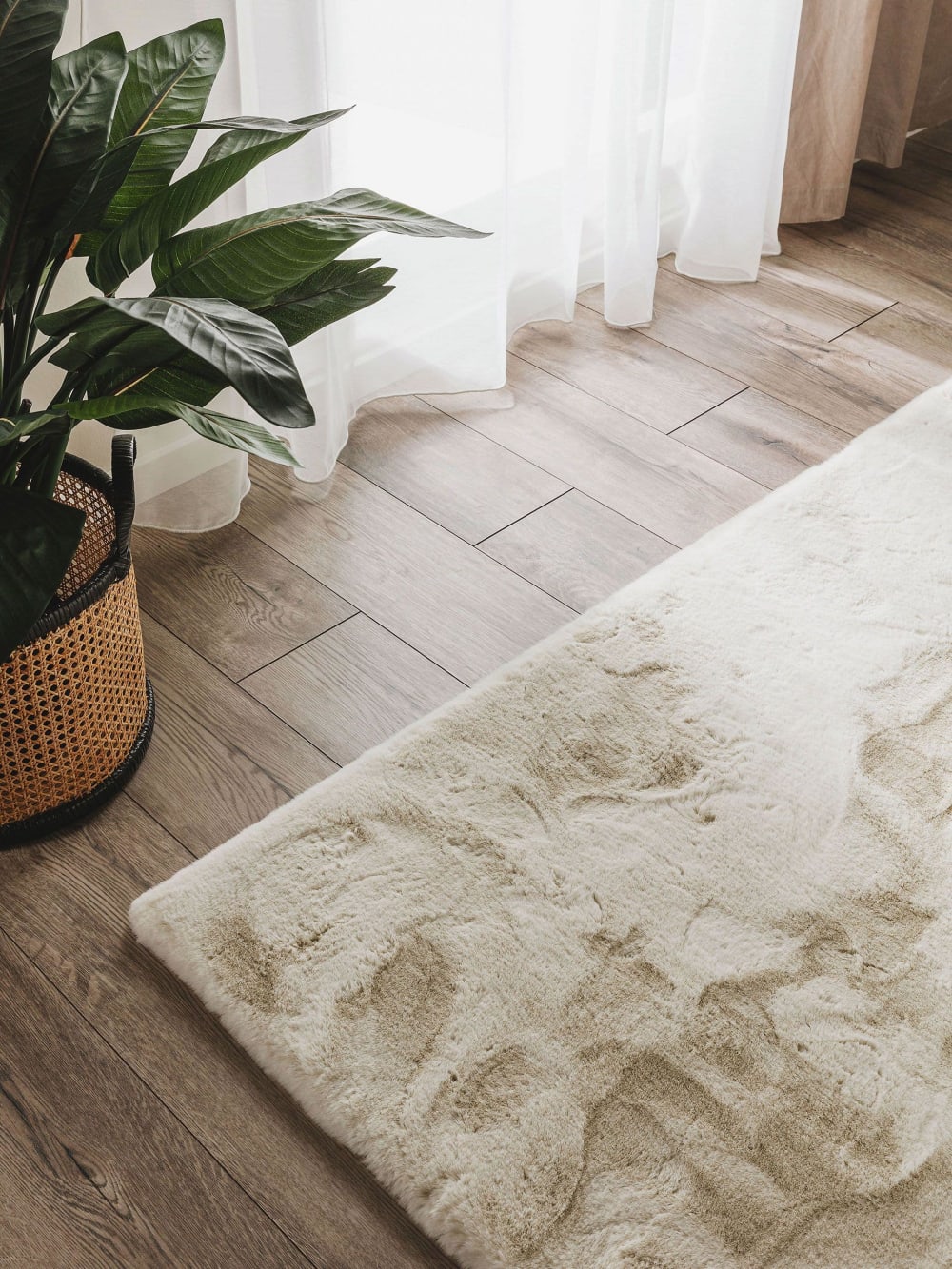 Tapis de fourrure crème 80x240 — vue 4