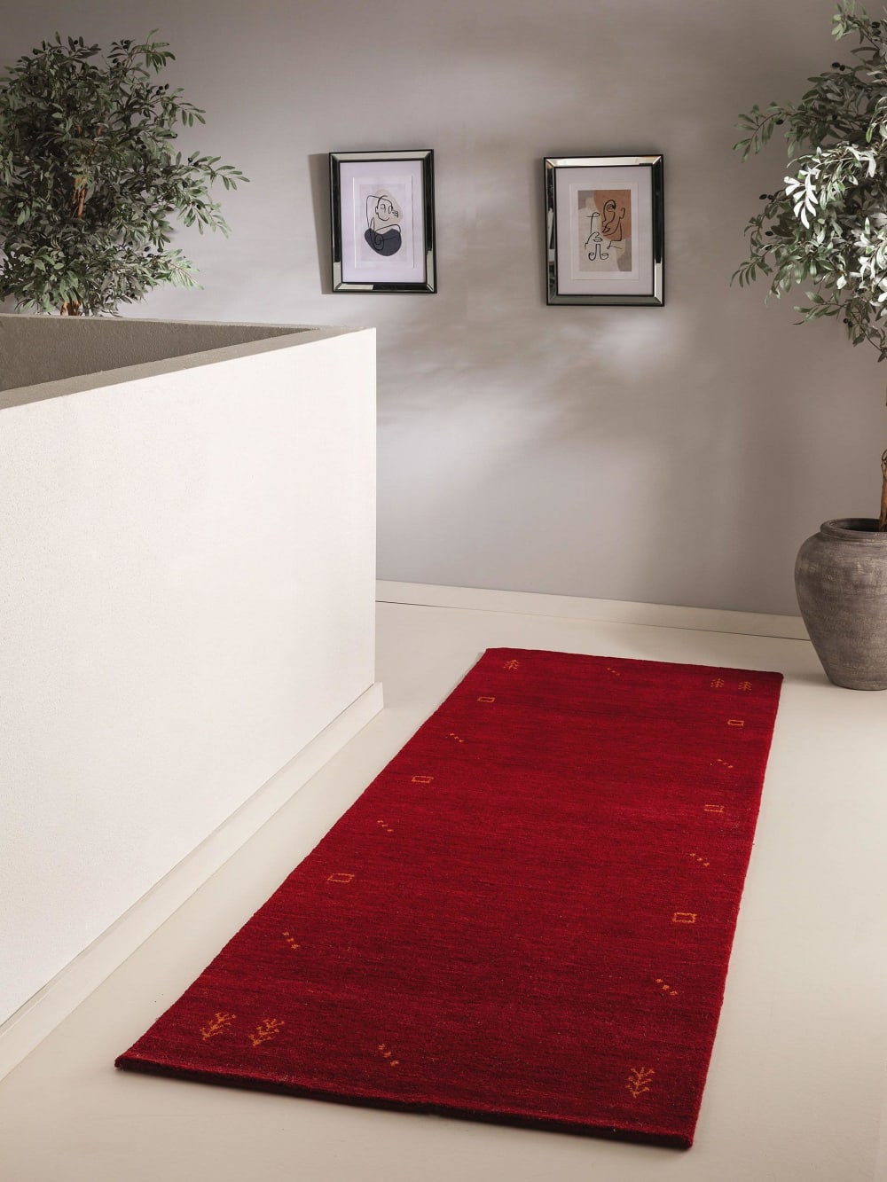 Tapis de couloir en laine rouge 80x250 — vue 3