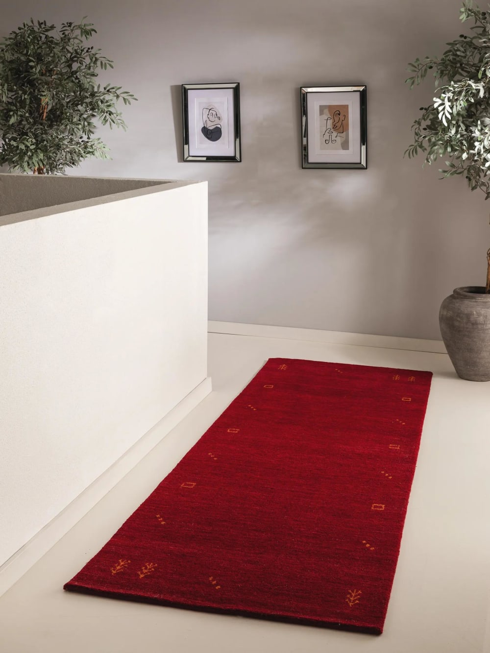 Wollteppich Läufer rot 80x250 - Maisons Du Monde