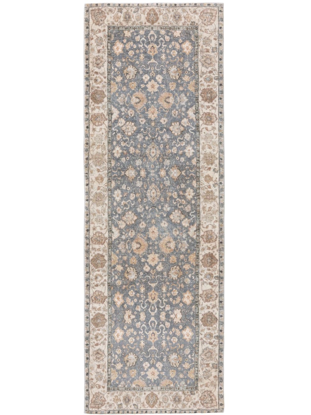 Tapis de couloir beige/bleu