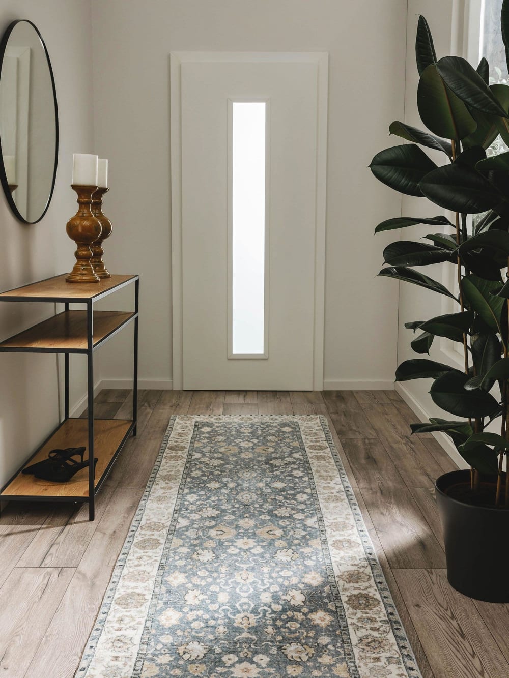 Tapis de couloir beige/bleu 80x240 — vue 3
