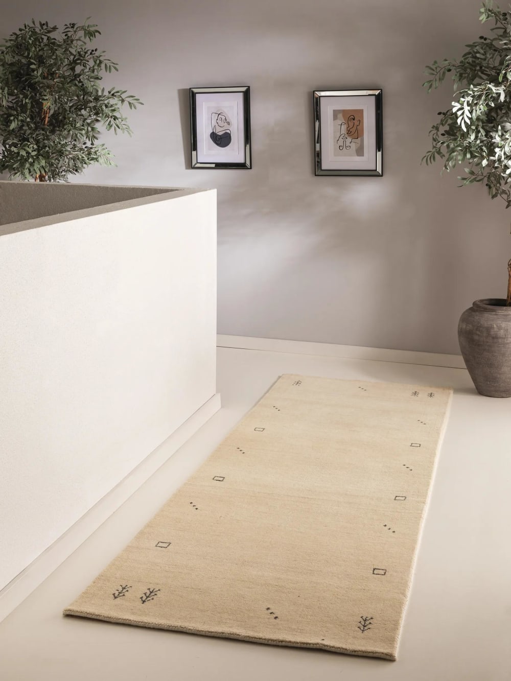 Wollteppich Läufer cream 80x300 - Maisons Du Monde