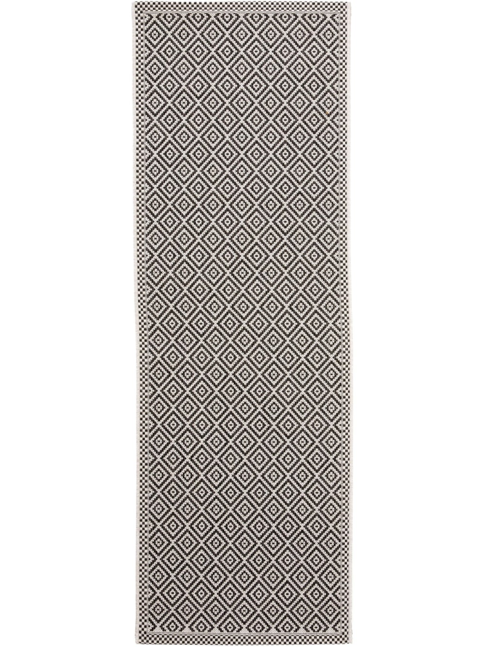 Tapis de couloir extérieur & intérieur blanc & noir 80x240