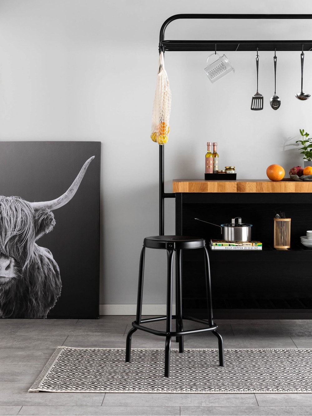 Tapis de couloir extérieur & intérieur blanc & noir 80x240 — vue 3