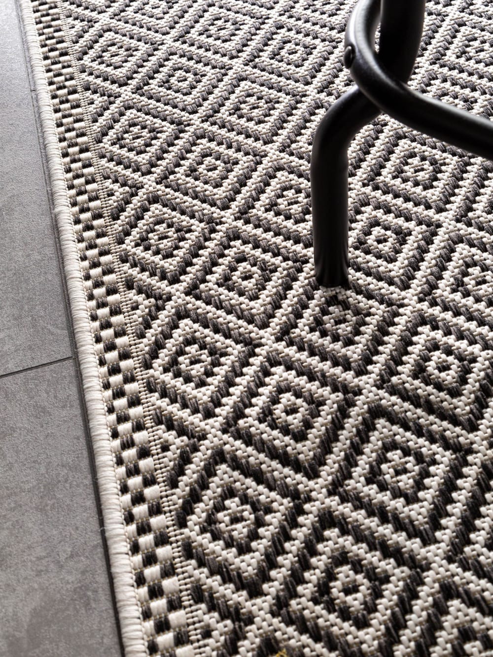 Tapis de couloir extérieur & intérieur blanc & noir 80x240 — vue 4
