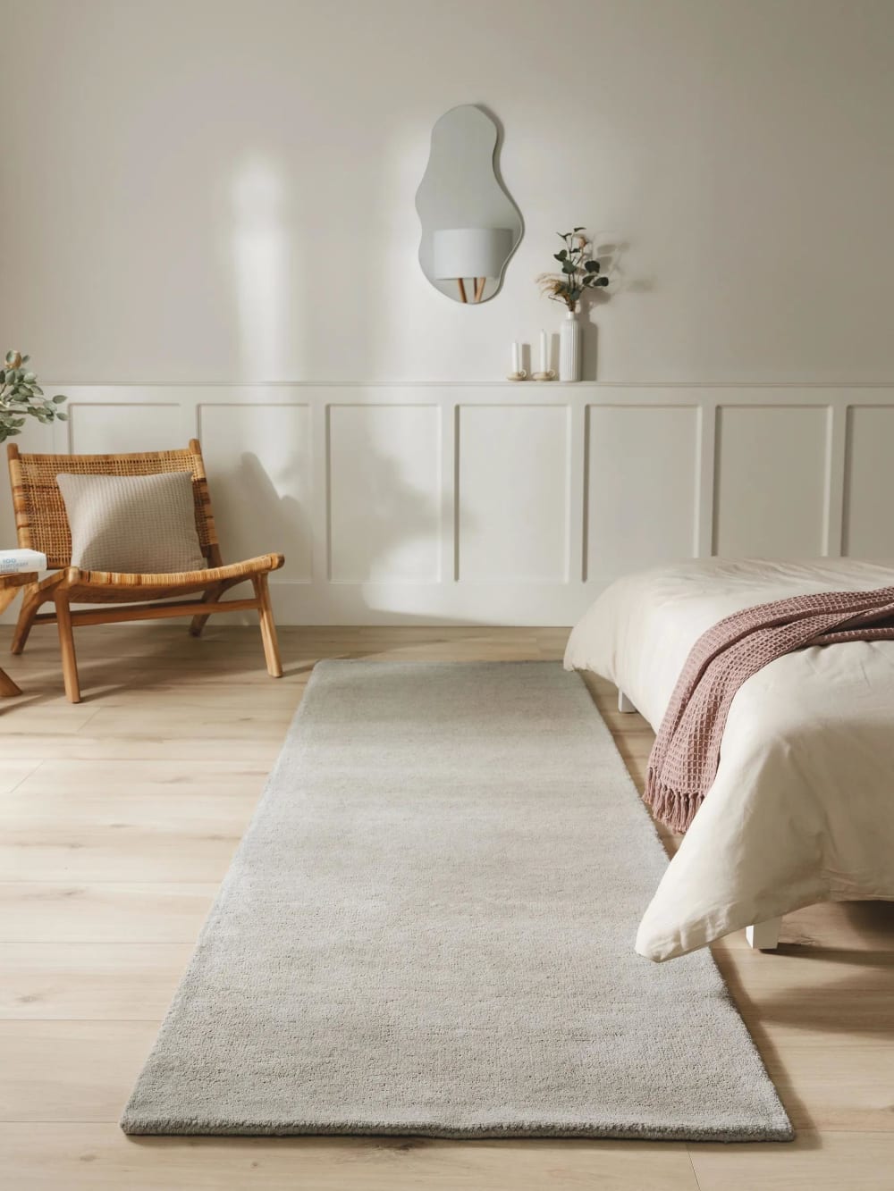 Wollteppich Läufer grau 80x250 - Maisons Du Monde