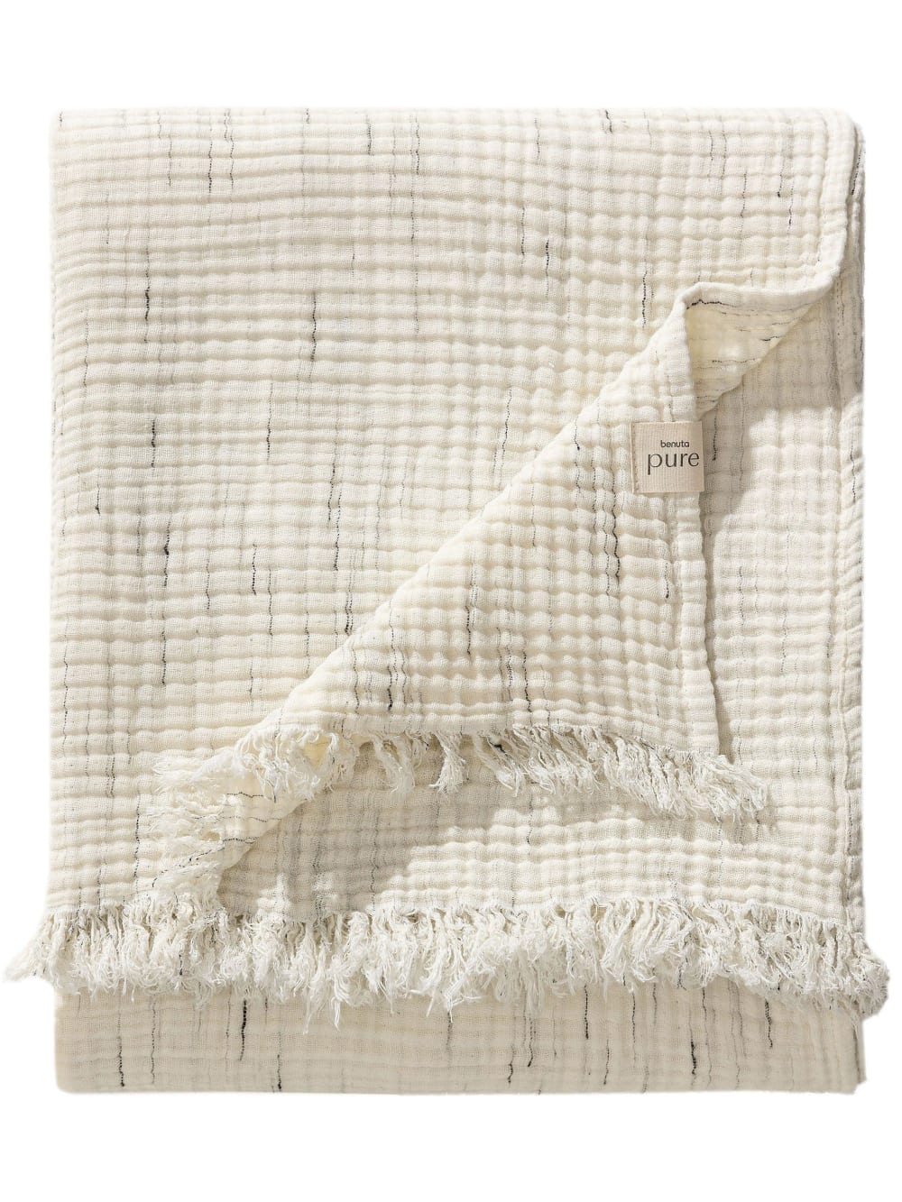 Plaid en coton crème 140x200 — vue 3