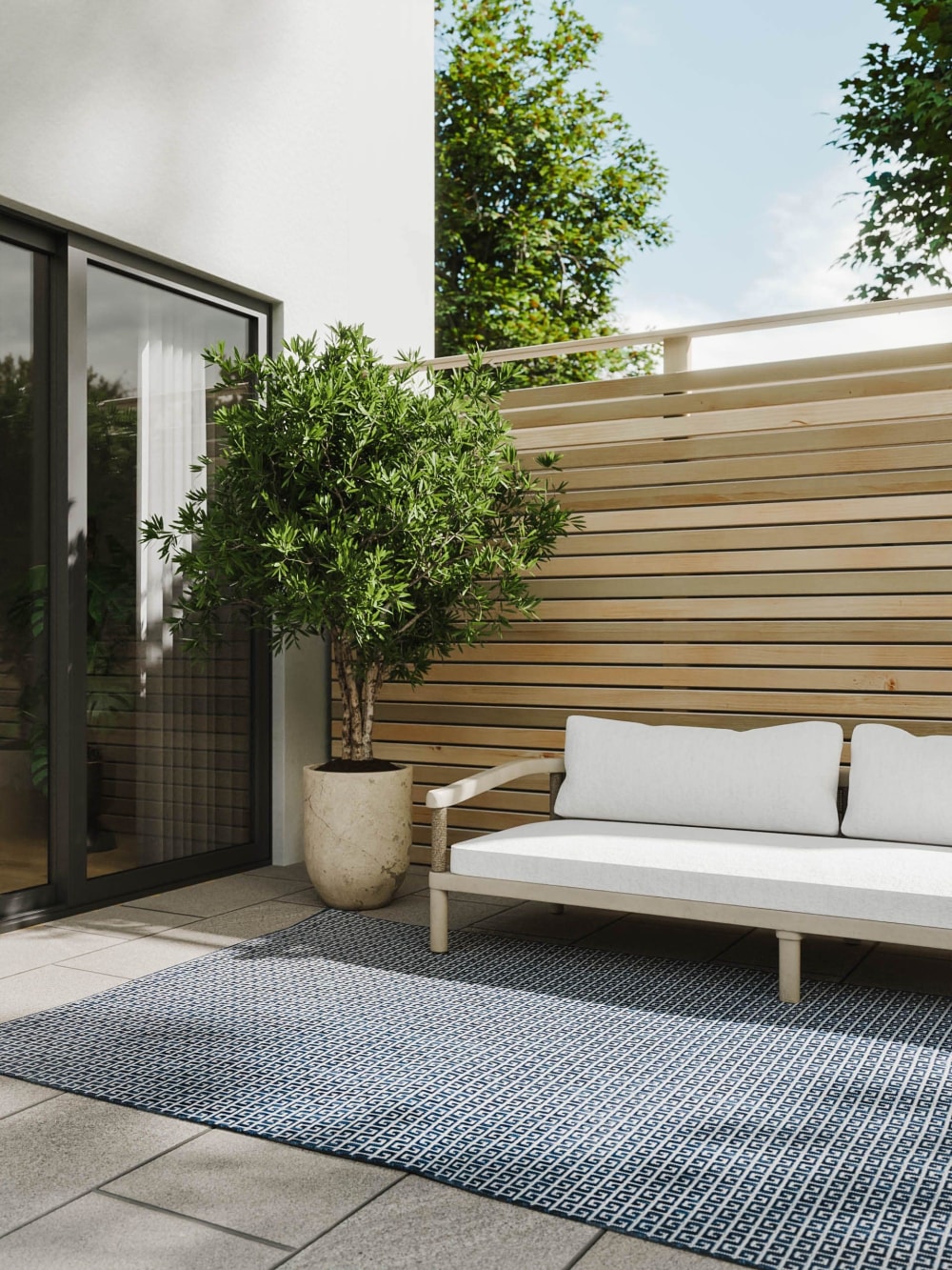 In- & Outdoor-Teppich blau 240x350 - Maisons Du Monde