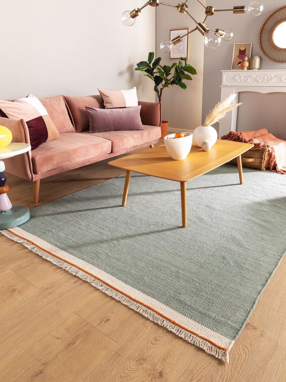 Tapis de laine menthe 160x230 — vue 3