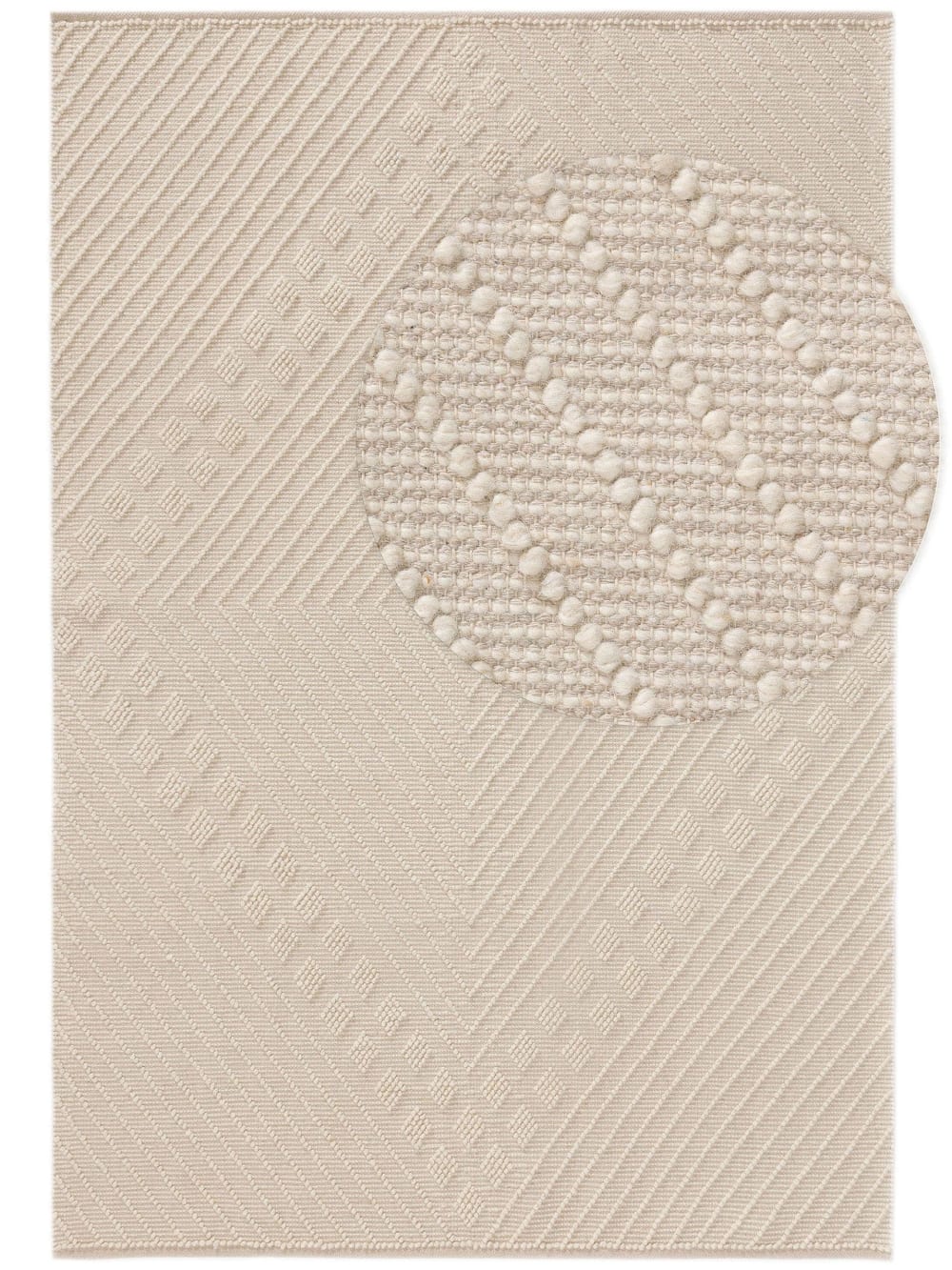 Benuta Teppich cream 160x230 style modern Beige Baumwolle