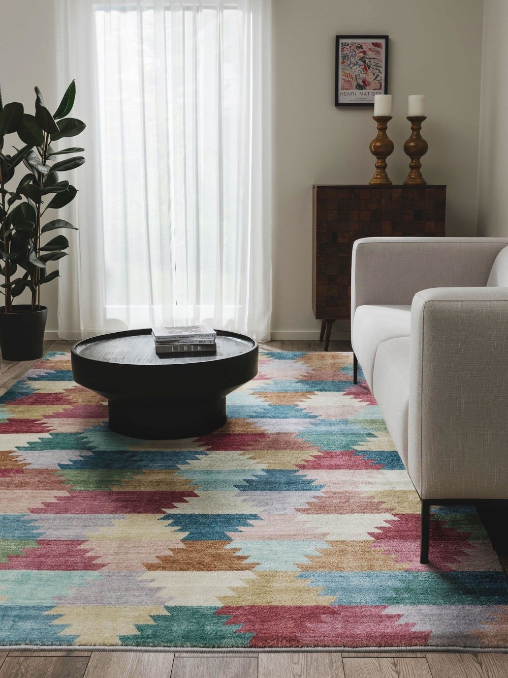 Tapis multicouleur/fuchsia 200x300 — vue 3