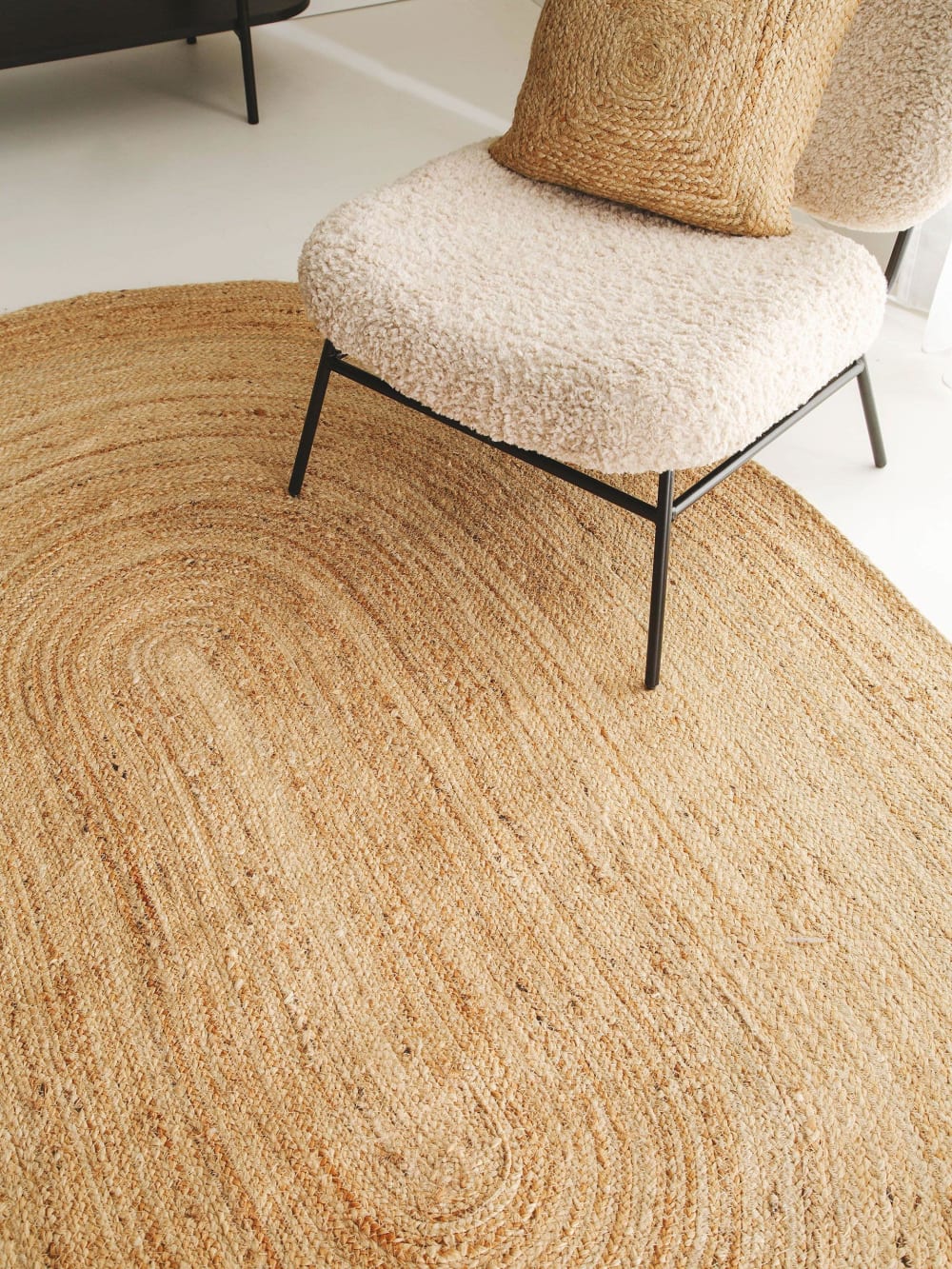 Tapis de jute ovale marron clair 160x230 — vue 4