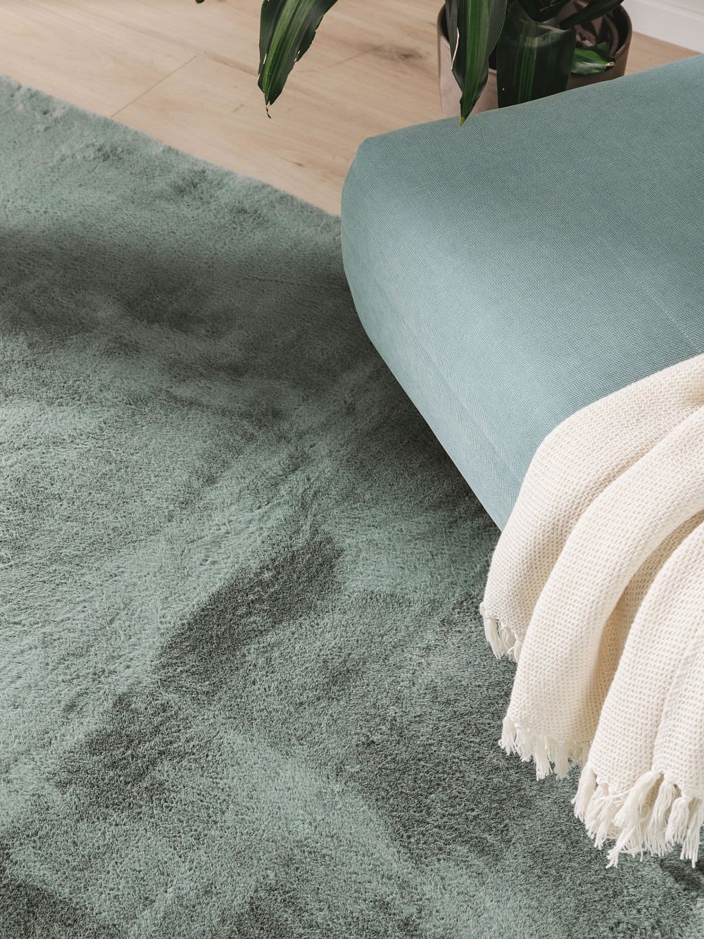 Tapis fausse fourrure vert 160x230 — vue 4