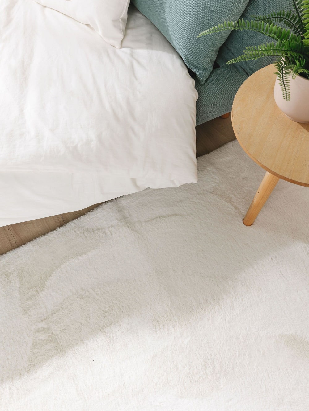 Tapis fausse fourrure crème 80x250 — vue 4