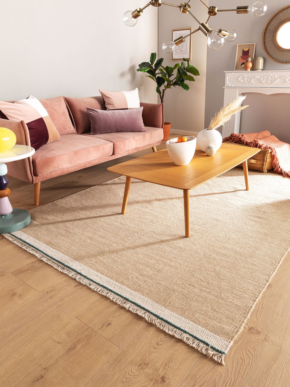 Tapis de laine beige 160x230 — vue 3