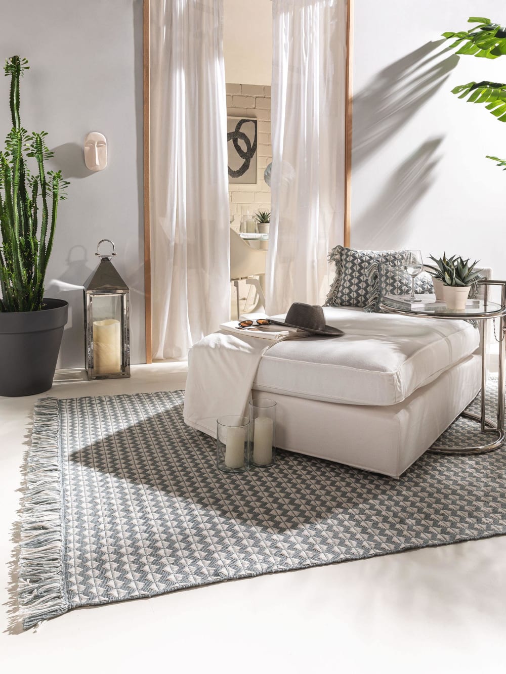 Tapis fabriqué à partir de matériaux recyclés bleu 160x230 — vue 3