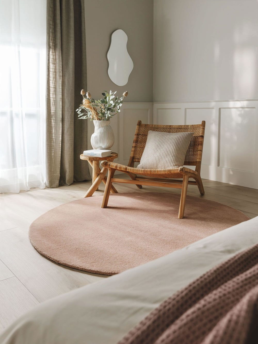 Tapis de laine rose D 150 rond — vue 3