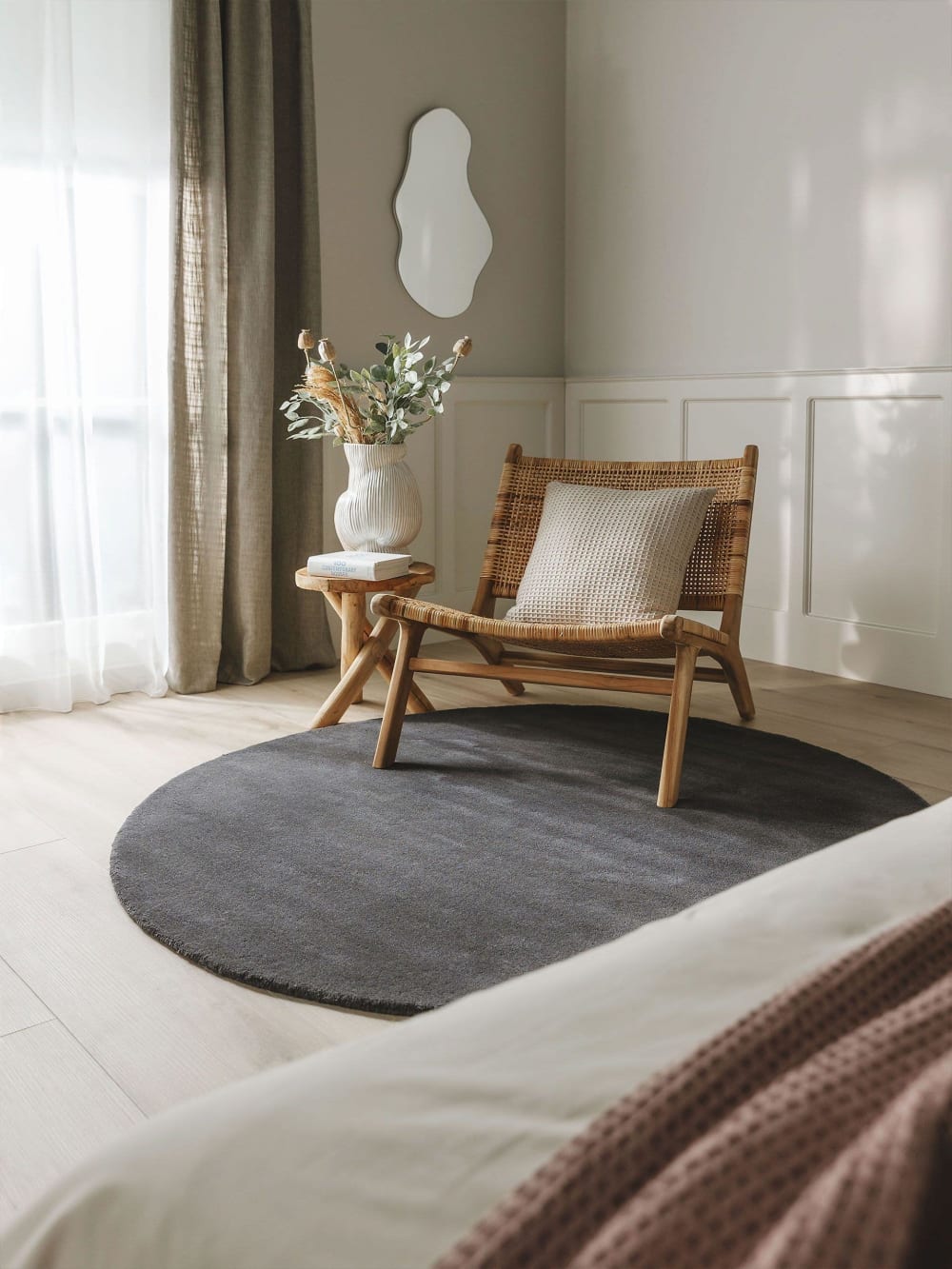 Tapis en laine rond anthracite D 150 — vue 3