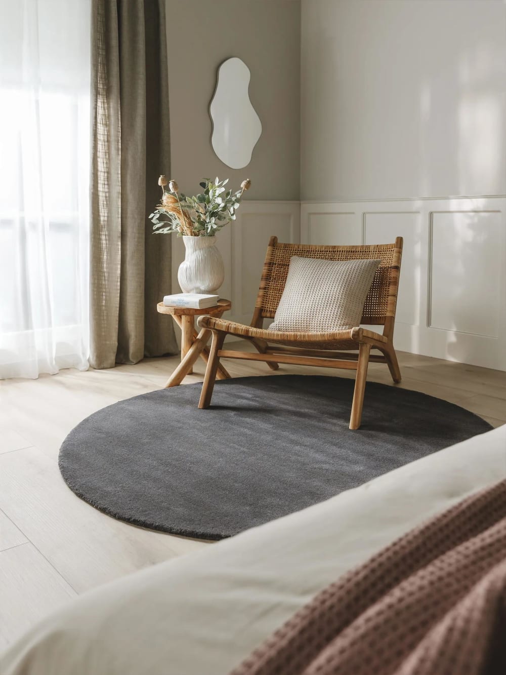 Wollteppich rund anthrazit D 150 rund - Maisons Du Monde