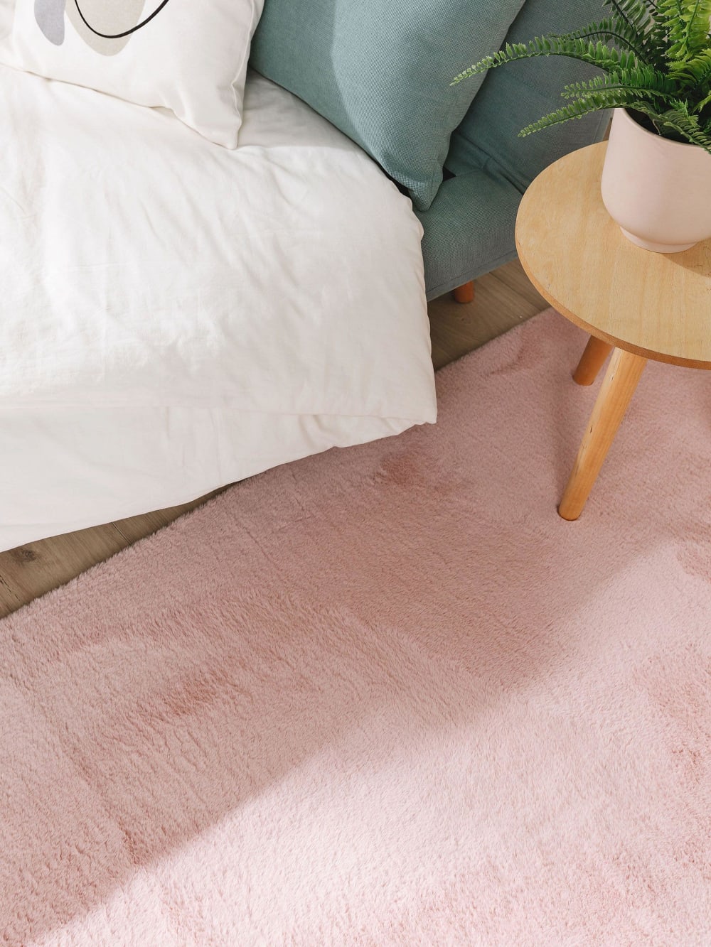 Tapis fausse fourrure rose 80x300 — vue 4