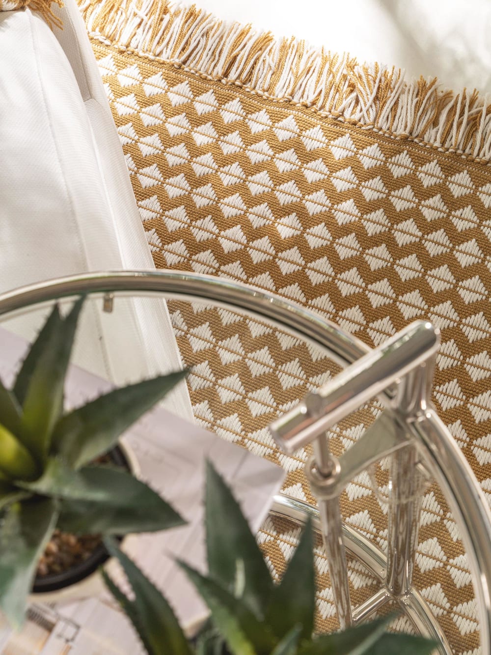 Tapis fabriqué à partir de matériaux recyclés jaune 200x300 — vue 4