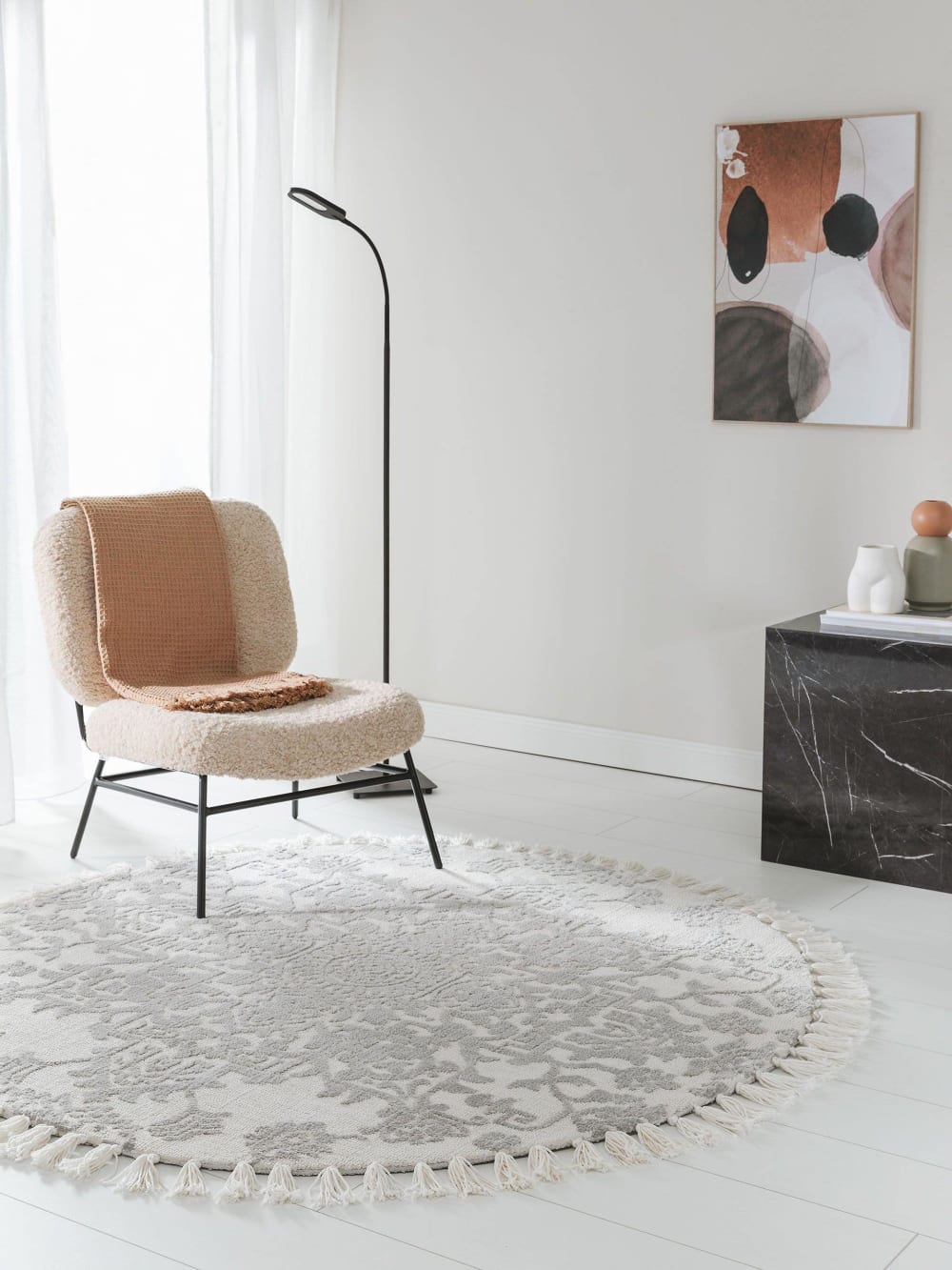 Tapis rond gris D 150 — vue 3