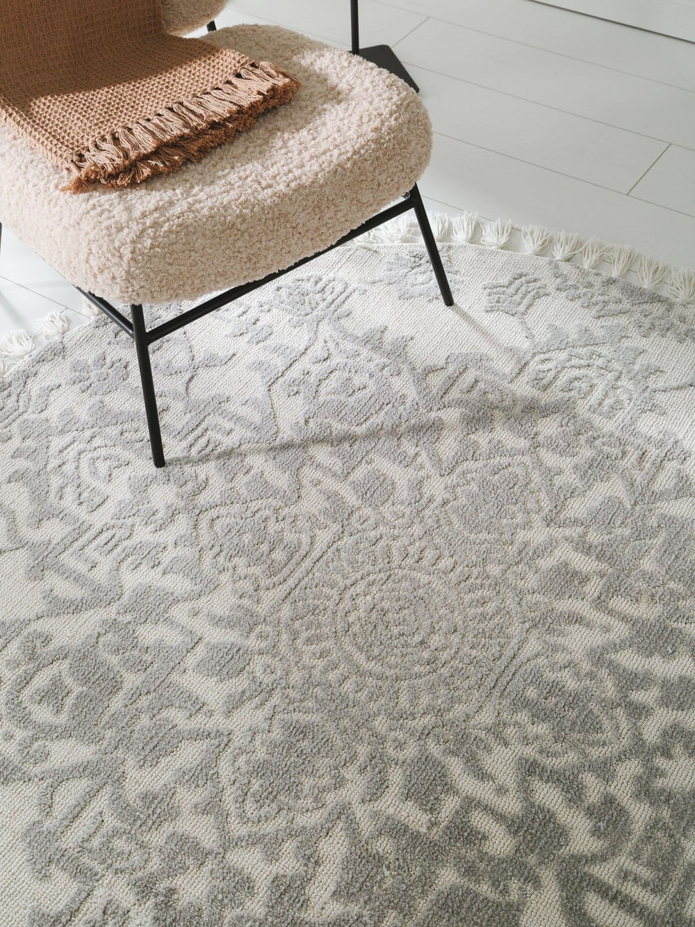 Tapis rond gris D 150 — vue 4