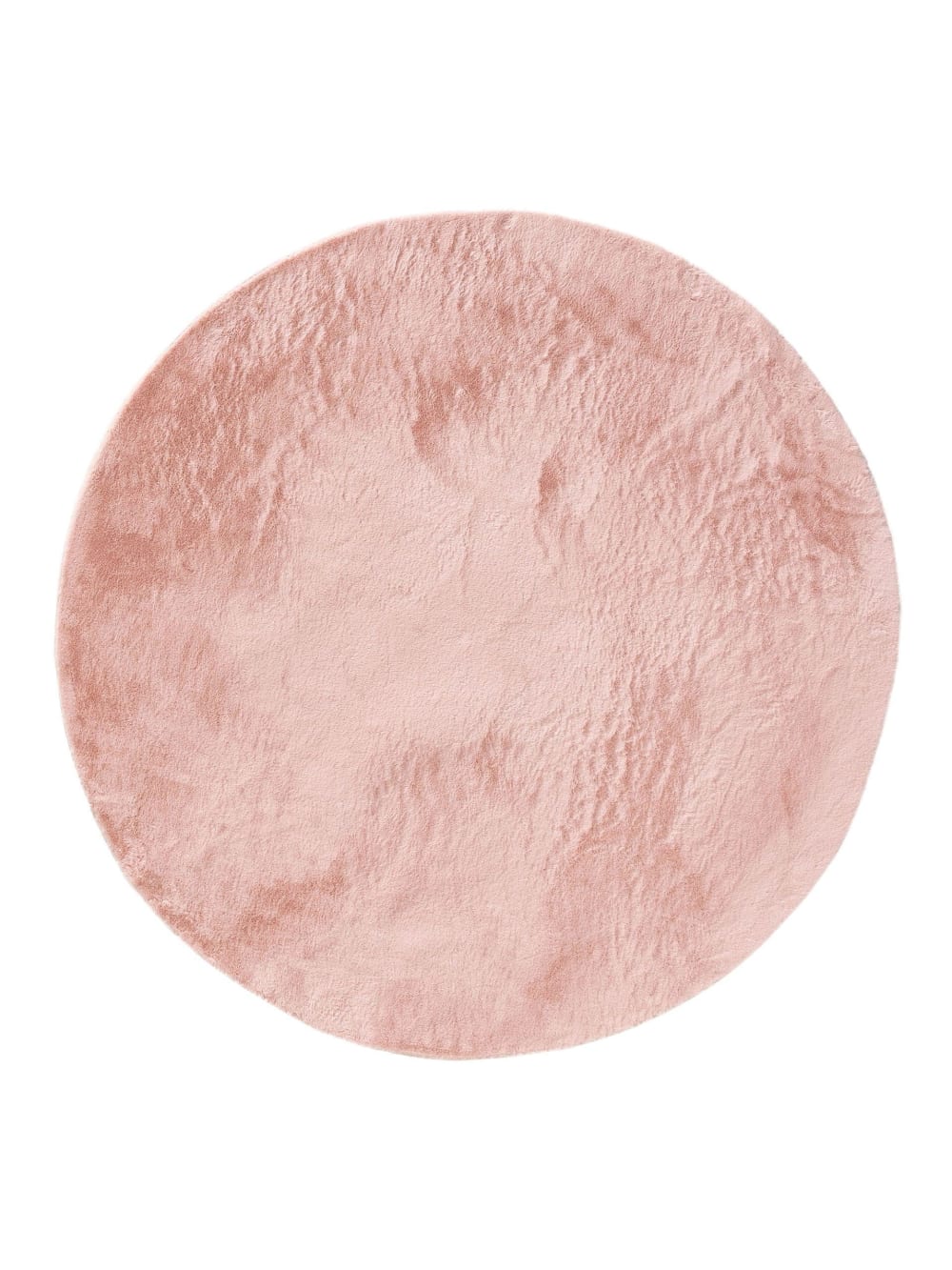 Tapis fausse fourrure rose D 80 rond