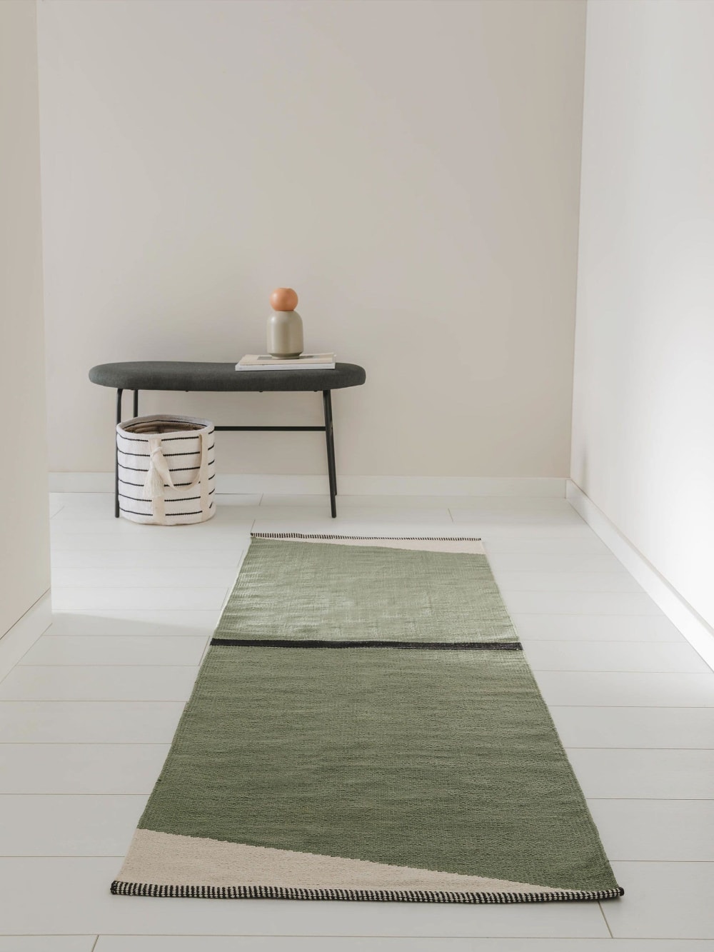 Tapis en coton vert 70x200 — vue 3