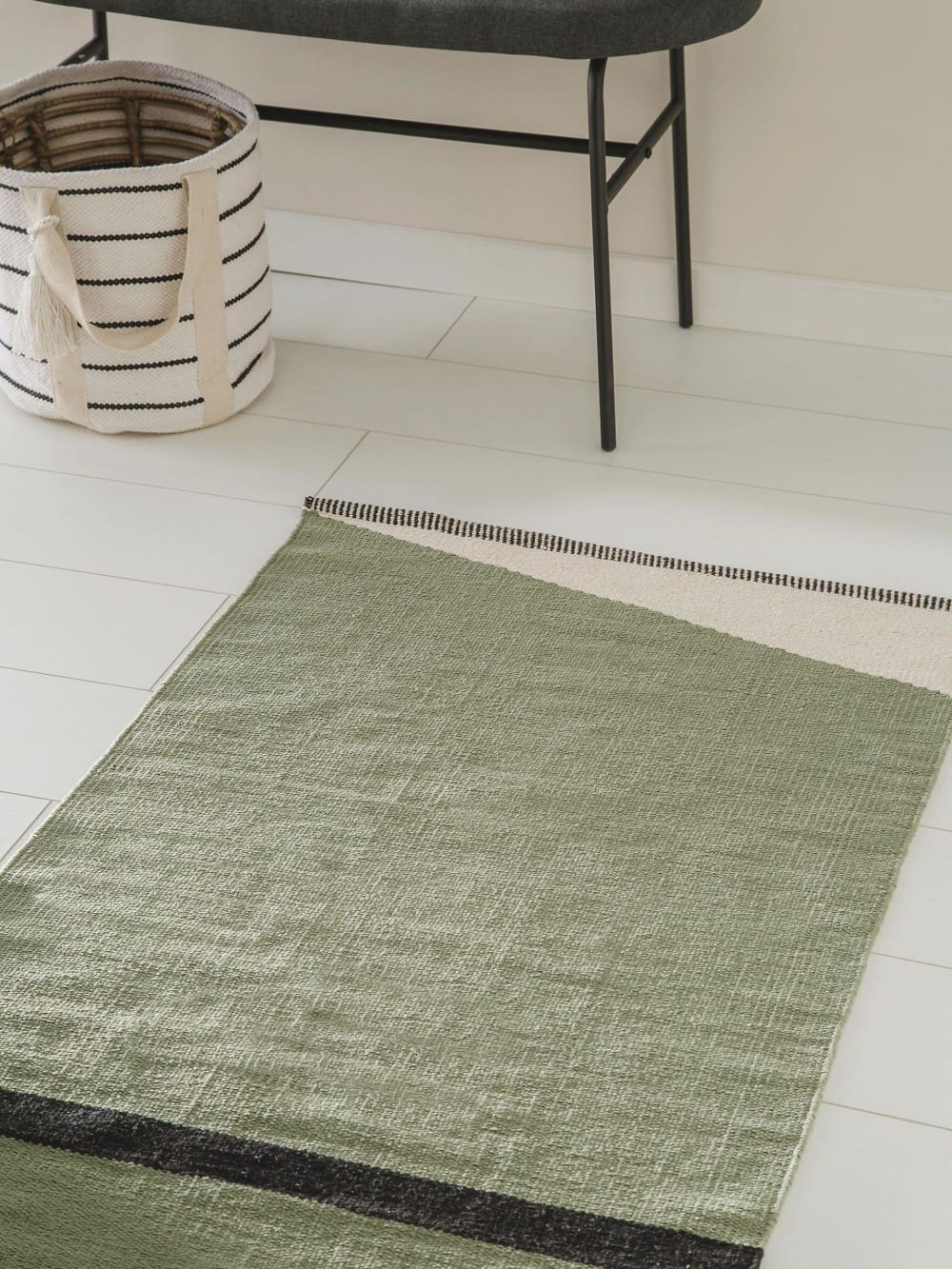 Tapis en coton vert 70x200 — vue 4