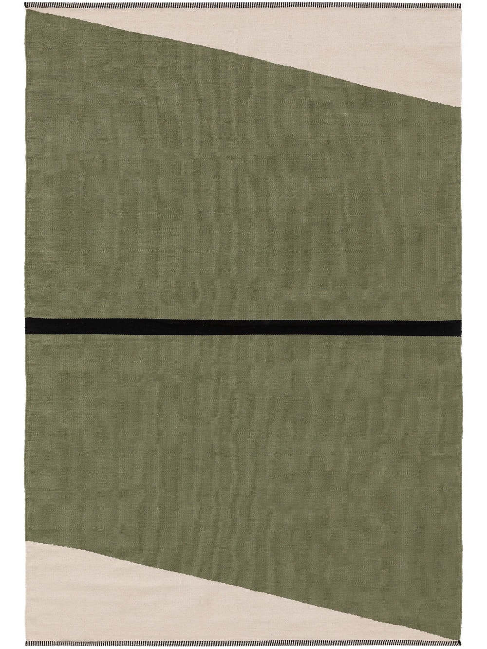 Tapis en coton vert 160x230