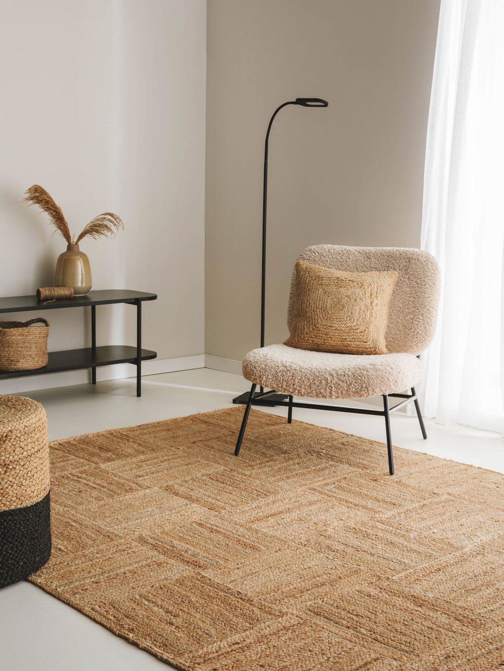 Tapis de jute marron clair 200x300 — vue 3