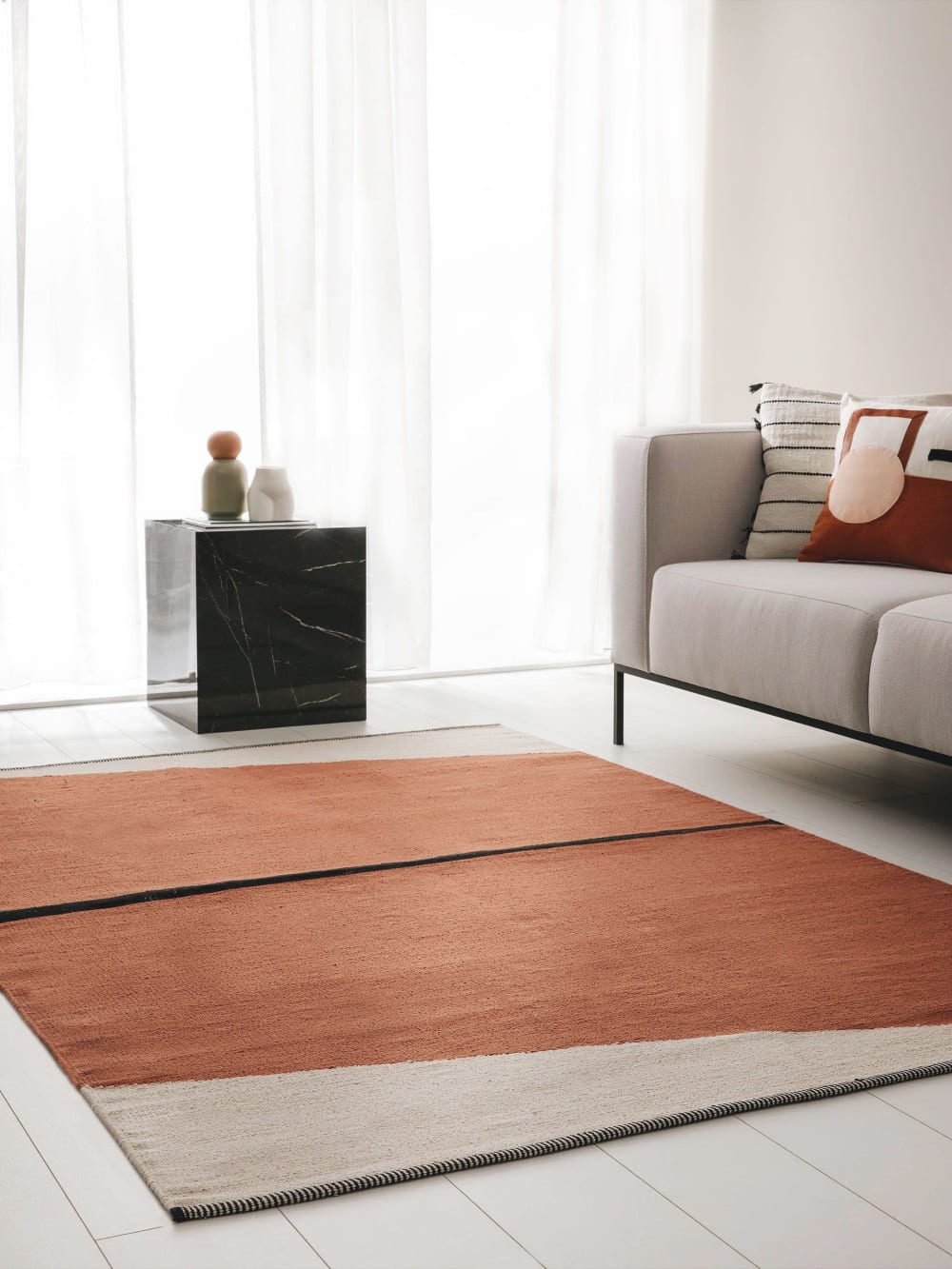 Tapis en coton terracotta 160x230 — vue 3