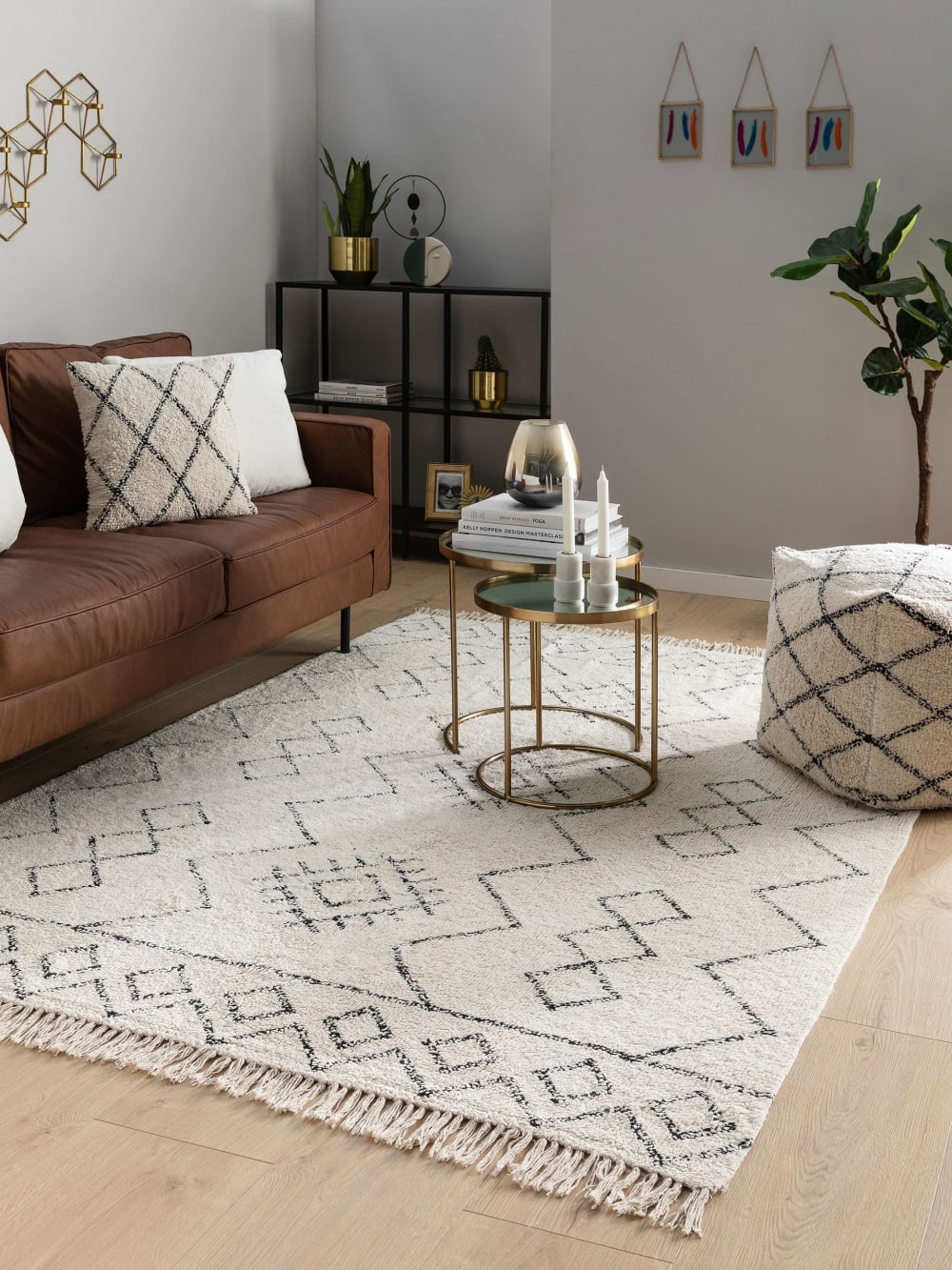 Tapis en coton lavable crème 80x120 — vue 3