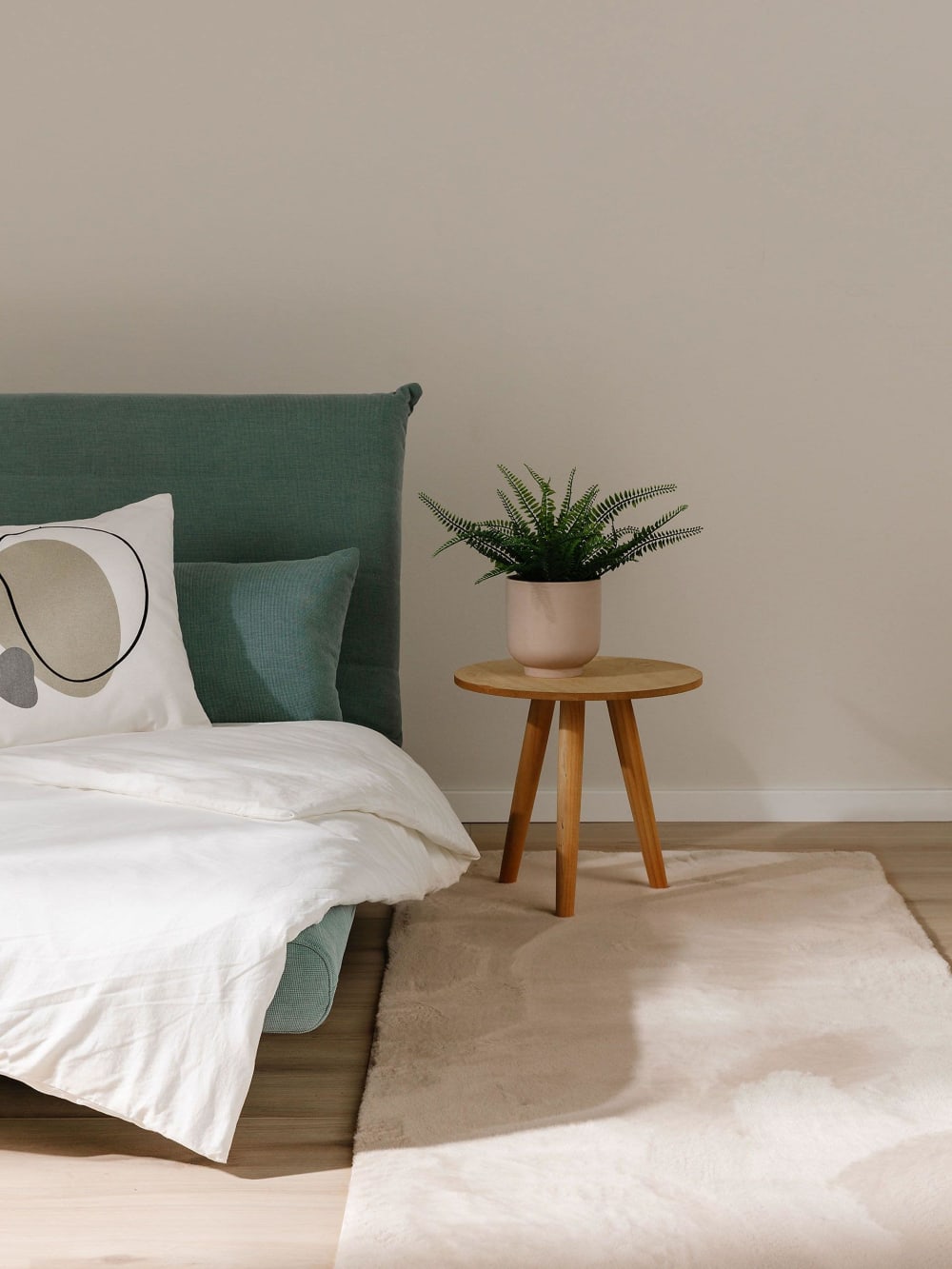 Tapis fausse fourrure beige 80x250 — vue 3