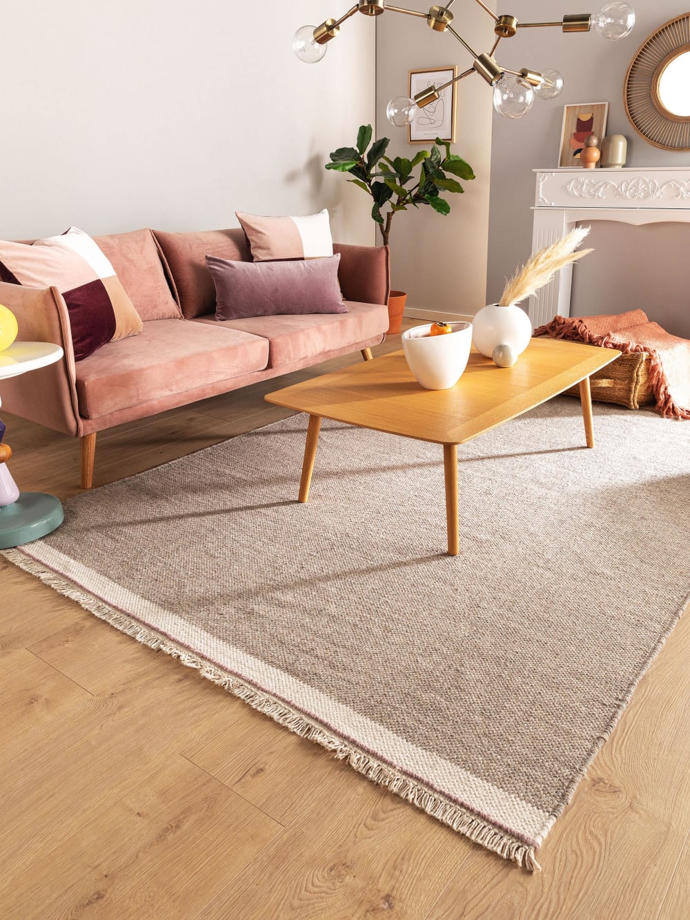 Tapis de laine gris 160x230 — vue 3