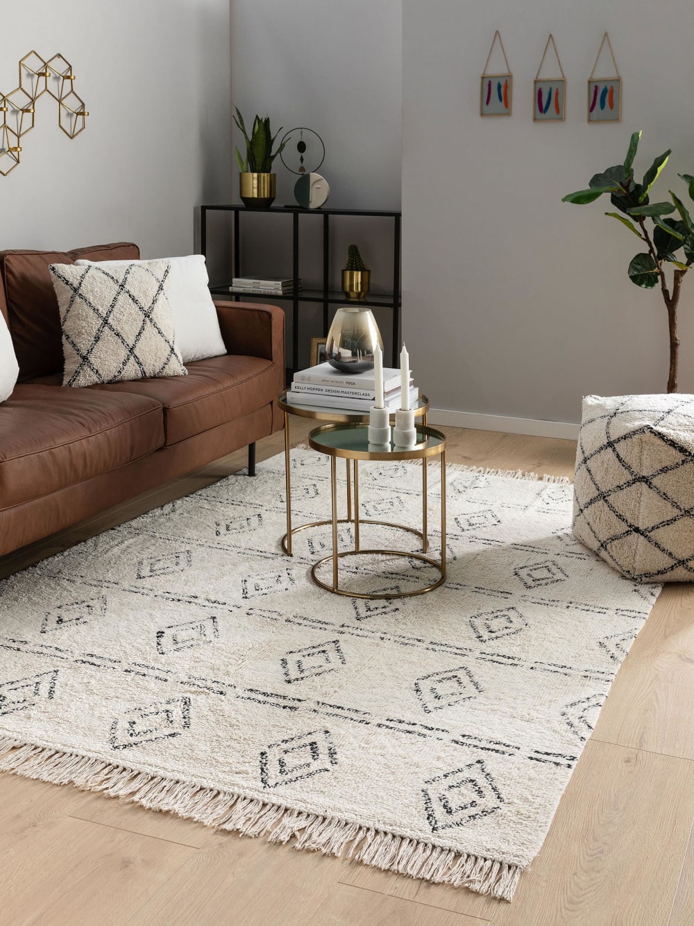 Tapis en coton lavable crème 160x230 — vue 3