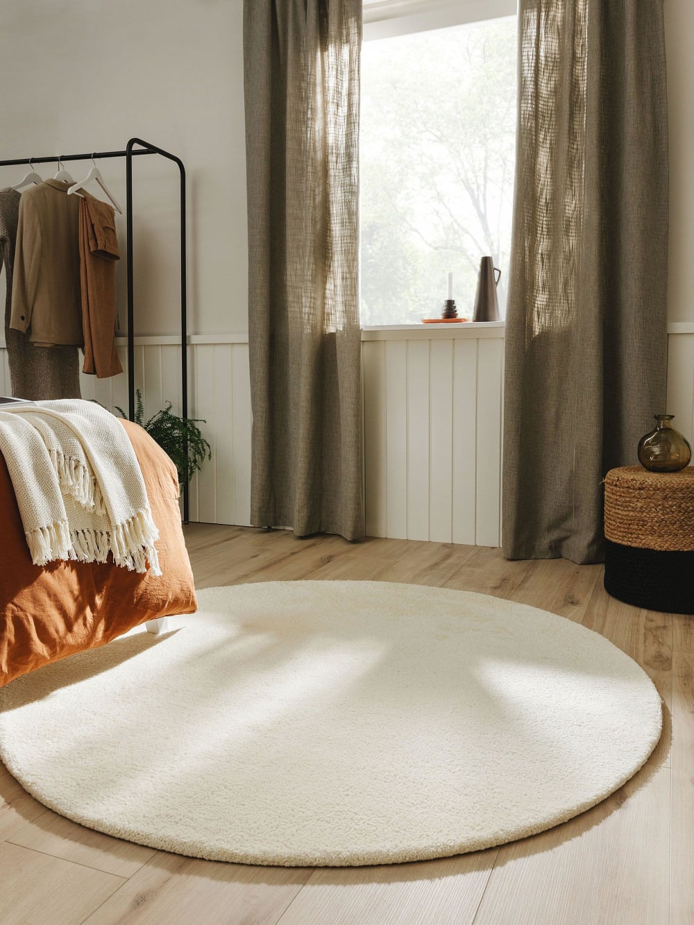 Tapis en laine rond crème D 150 — vue 3