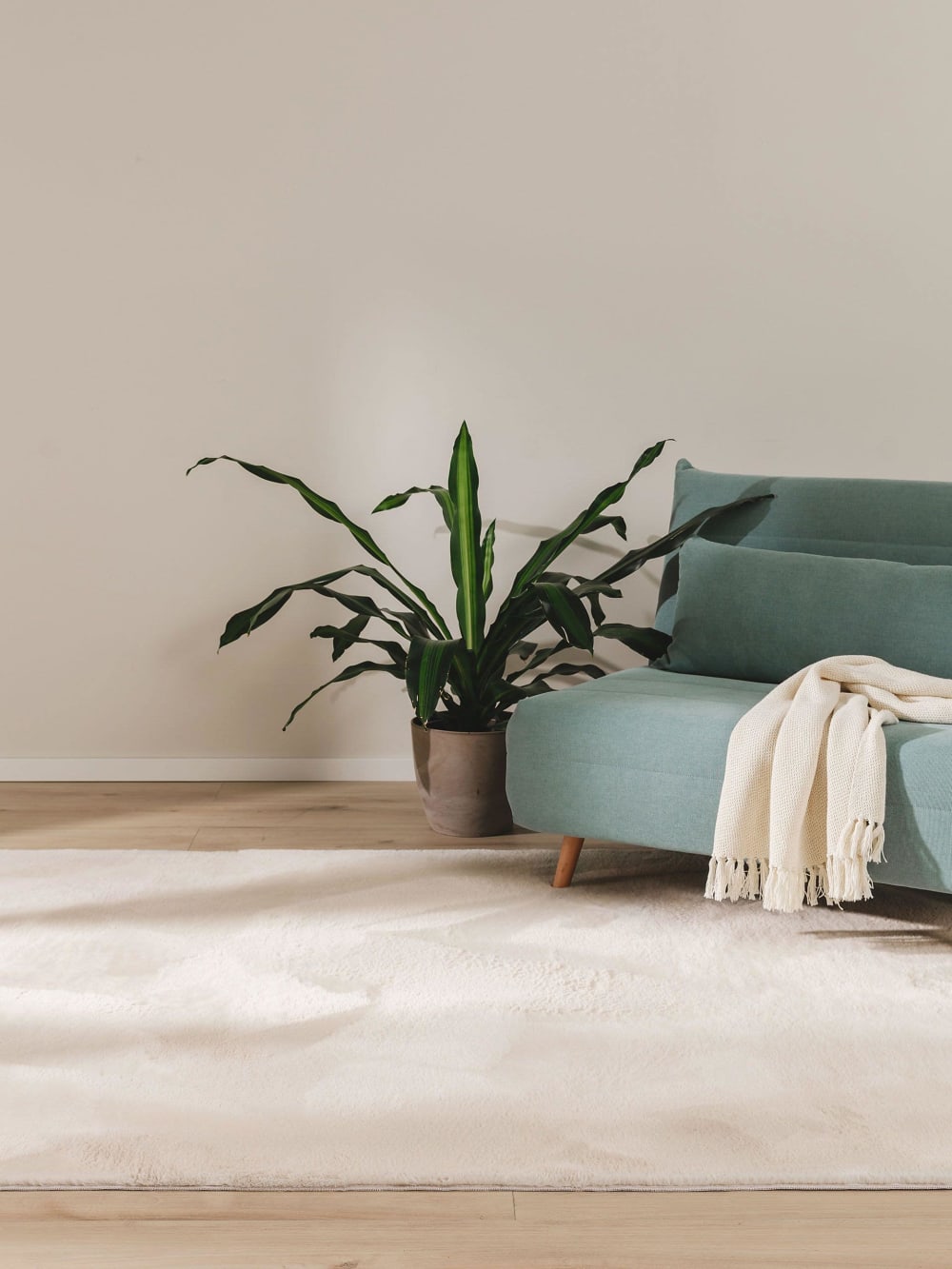 Tapis fausse fourrure beige 60x120 — vue 3