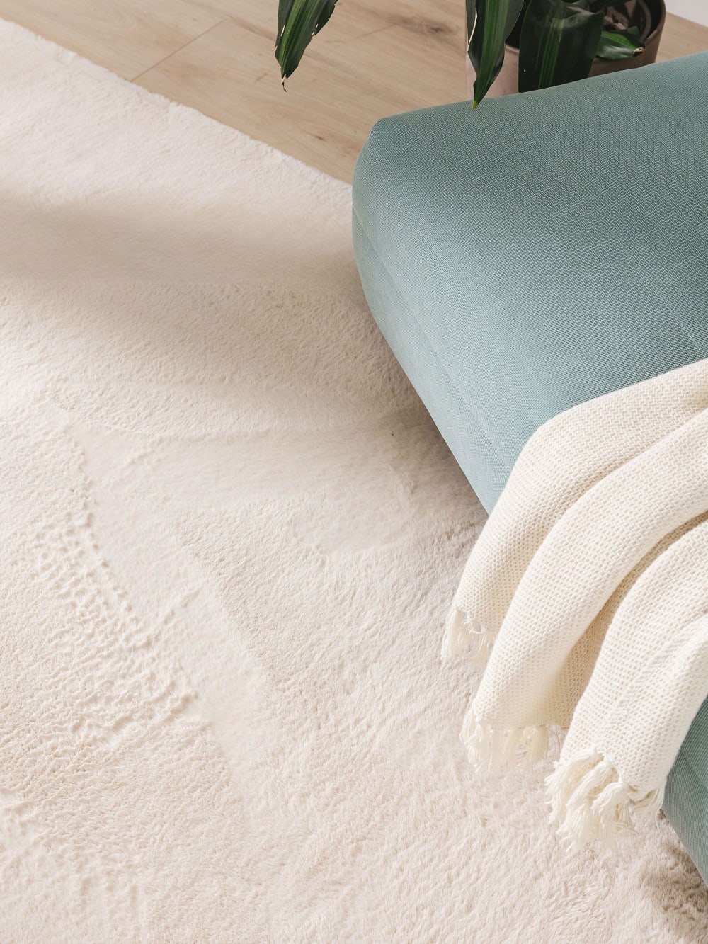Tapis fausse fourrure beige 60x120 — vue 4