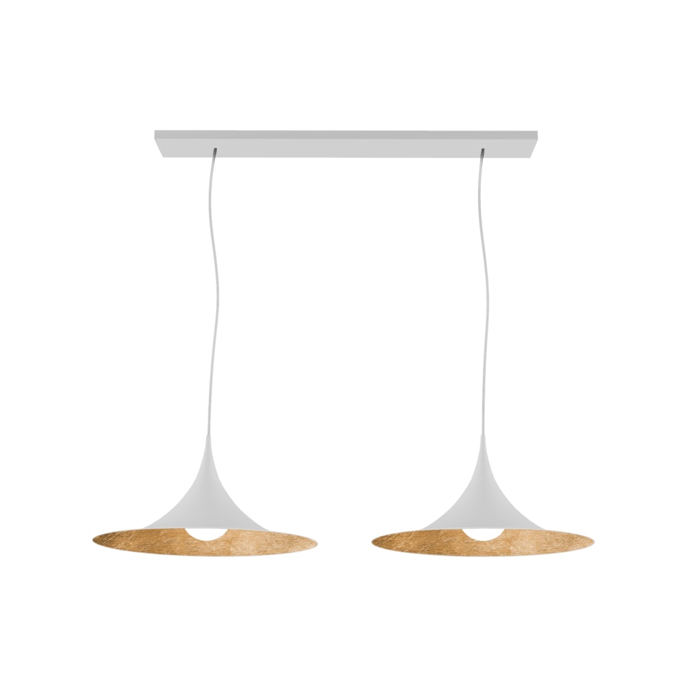 Louie - lampe à suspension en métal doré bianco e27
